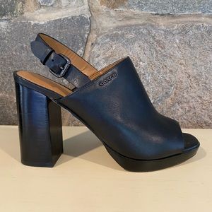 Coach black leather heels